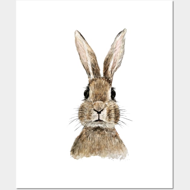 cute innocent rabbit watercolor Wall Art by colorandcolor